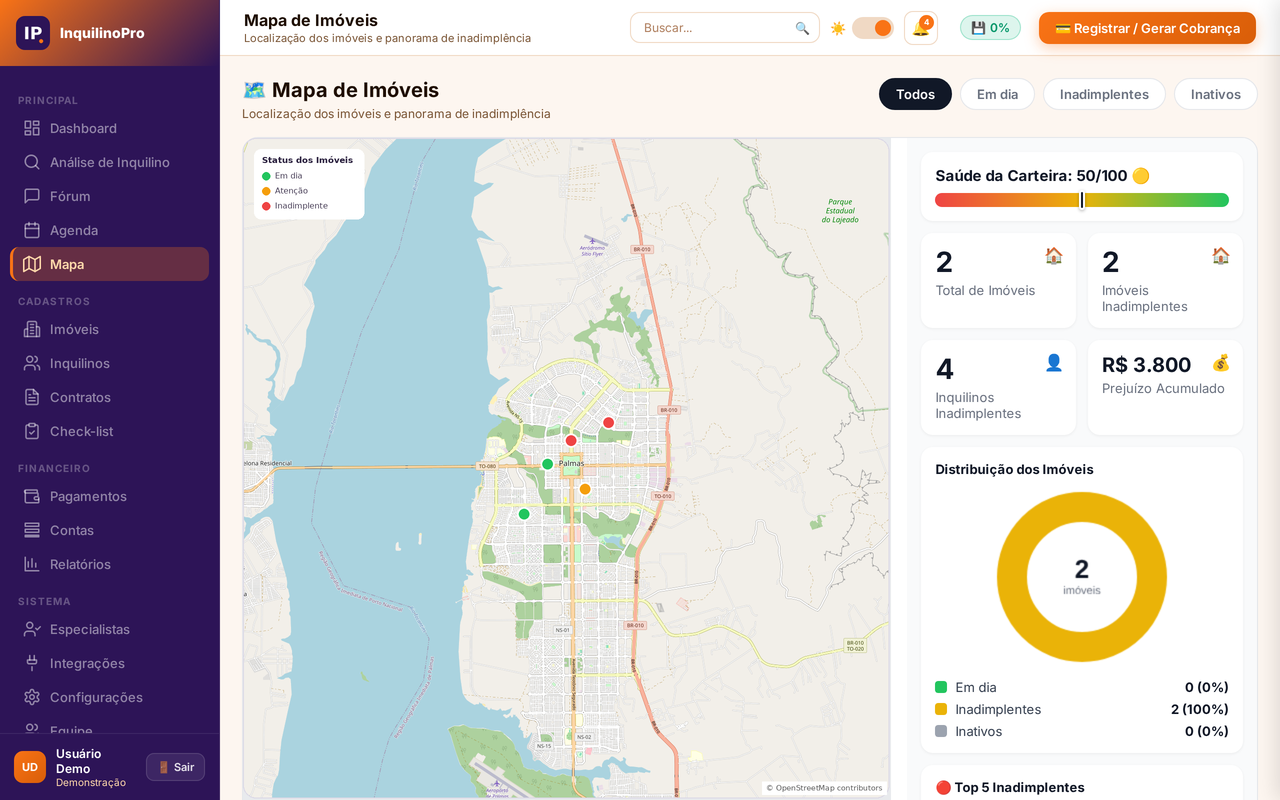Mapa Interativo de Imóveis — InquilinoPro